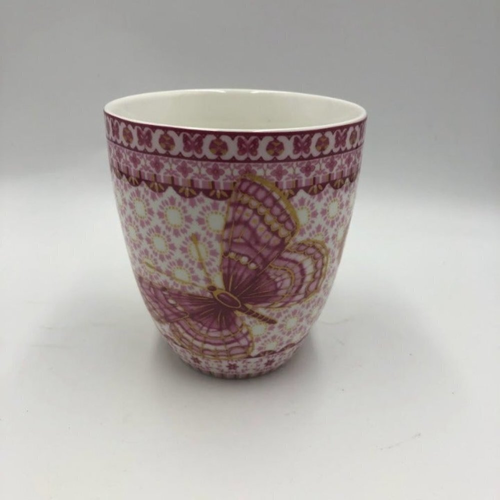 Vintage Queen's Butterfly Pink Gold White Coffee Tea Mug Fine China - Picture 10 of 13